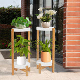 Lofaris 2 Tier Garden Corner Plants Stand Flower Planter